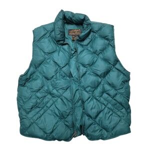 Eddie Bauer Womens Teal Down Quilted Puffer Vest Outdoor Outfitters Size XL